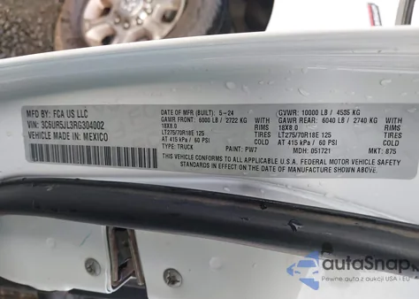 2024 Ram 2500 Big Horn 4X4 8' Box from USA, damaged, VIN 3C6UR5JL3RG304002